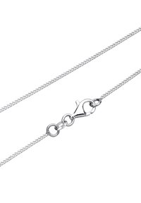 Silberkettchen-Halskette mit strukturiertem Finish, ausgestattet mit einem Karabinerverschluss und Gliedern, die mit "925" gekennzeichnet sind und auf die Qualität von Sterlingsilber hinweisen.