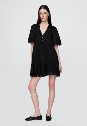 GAP FLUTTER  MINI DRESS - Päevakleit - true black