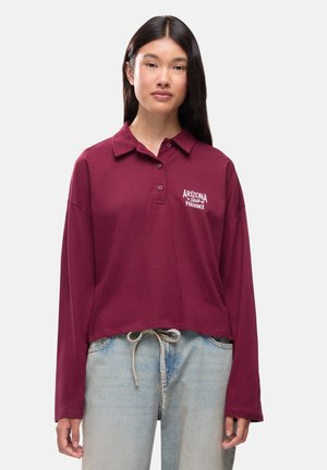 Terranova, T-SHIRT OVER MODELLO POLO CON RICAMO COLLEGE - Polo - bordeaux