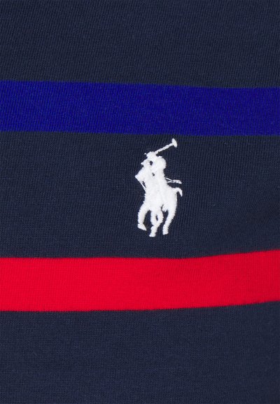 Polo Ralph Lauren CUSTOM SLIM FIT STRIPED CREWNECK T-SHIRT - T-shirt estampada - newport navy/multi