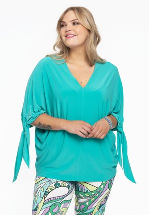 YOEK V-NECK - Bluse - turquoise