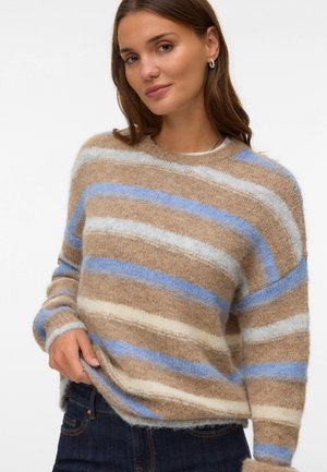 Vero Moda, VMKIRA - Pullover - silver-colored mink melange/brunnera blue/birch