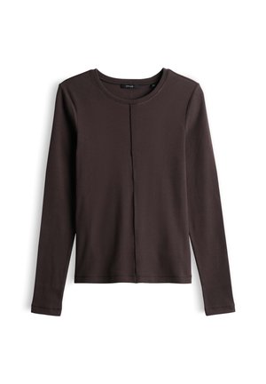OPUS, SLIM FIT RIBBED TEXTURE - Maglietta a manica lunga - affogato
