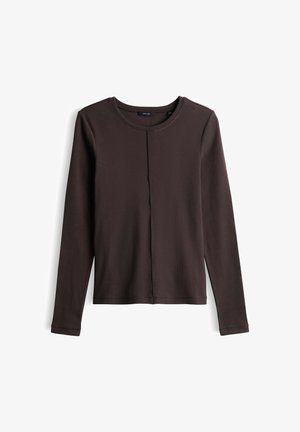 OPUS, SLIM FIT RIBBED TEXTURE - Maglietta a manica lunga - affogato