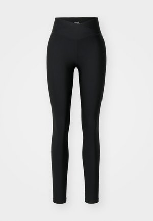 OVERLAP HIGH WAIST  - Tamprės - black