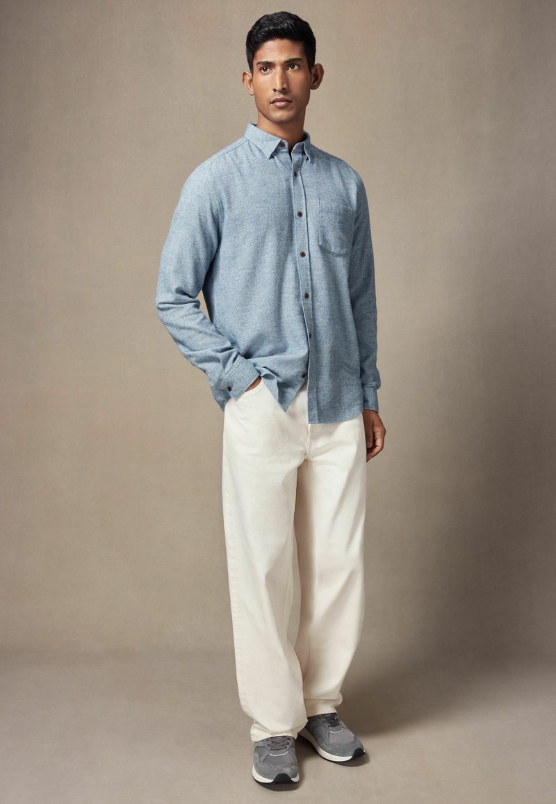 Next BRUSHED TEXTURE LONG SLEEVE-REGULAR FIT - Pluus - light blue