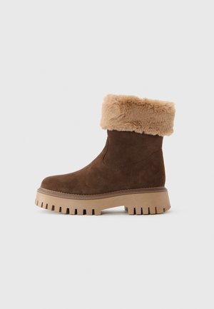 LEATHER - Vinterstøvler - dark brown