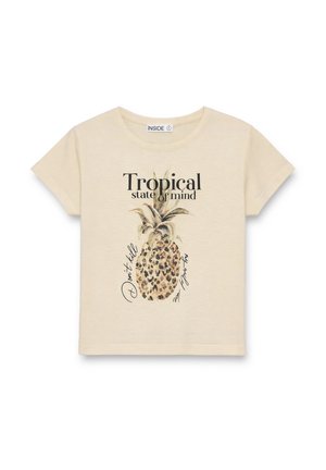 INSIDE, CAMISETA PIÑA TROPICAL - Camiseta estampada - beige