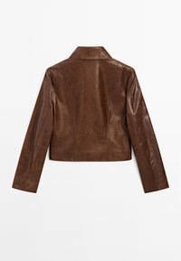 Massimo Dutti SHORT - Veste en cuir - brown