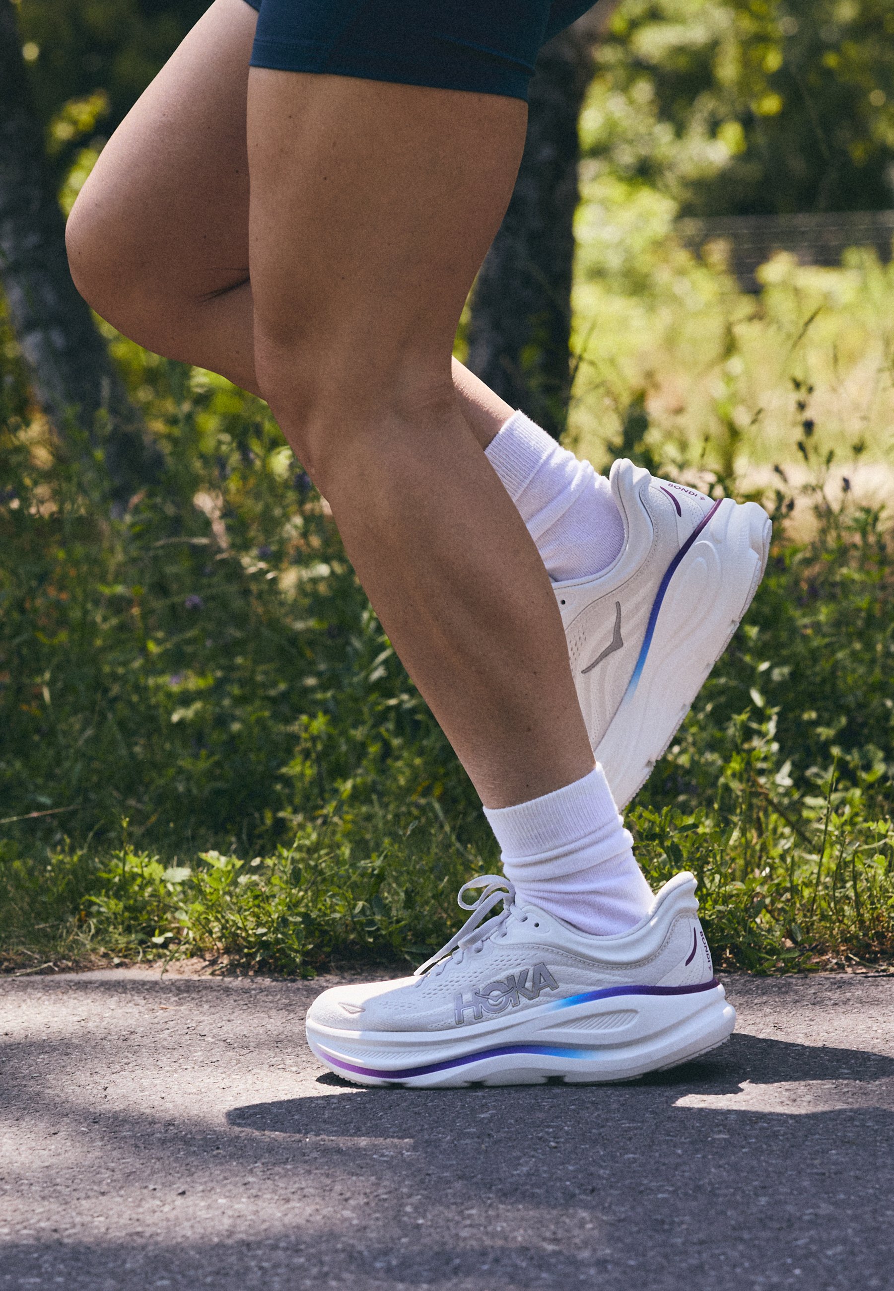 HOKA BONDI 9 - Road running shoes - cosmic grey/white/white