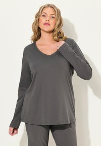 Ulla Popken LANGARM BASIC & V-AUSSCHNITT - Strickpullover - graphite gray