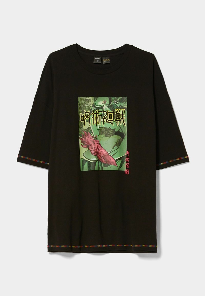 Bershka T-shirt print zwart Bershka T-shirt print zwart
