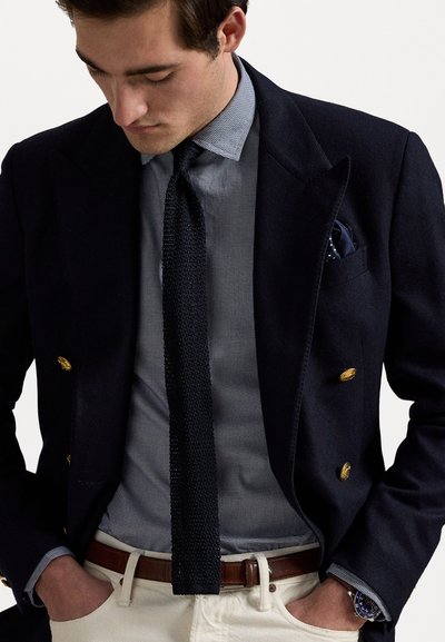 Polo Ralph Lauren CUSTOM FIT HOUNDSTOOTH TWILL SHIRT - Camisa - white/navy