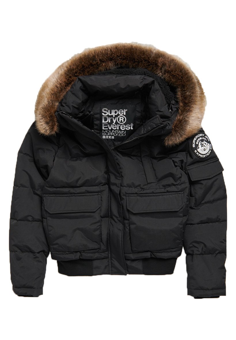 SUPERDRY ELLA EVEREST BOMBER JACKET Vinterjacka black SUPERDRY ELLA EVEREST BOMBER JACKET Vinterjacka black