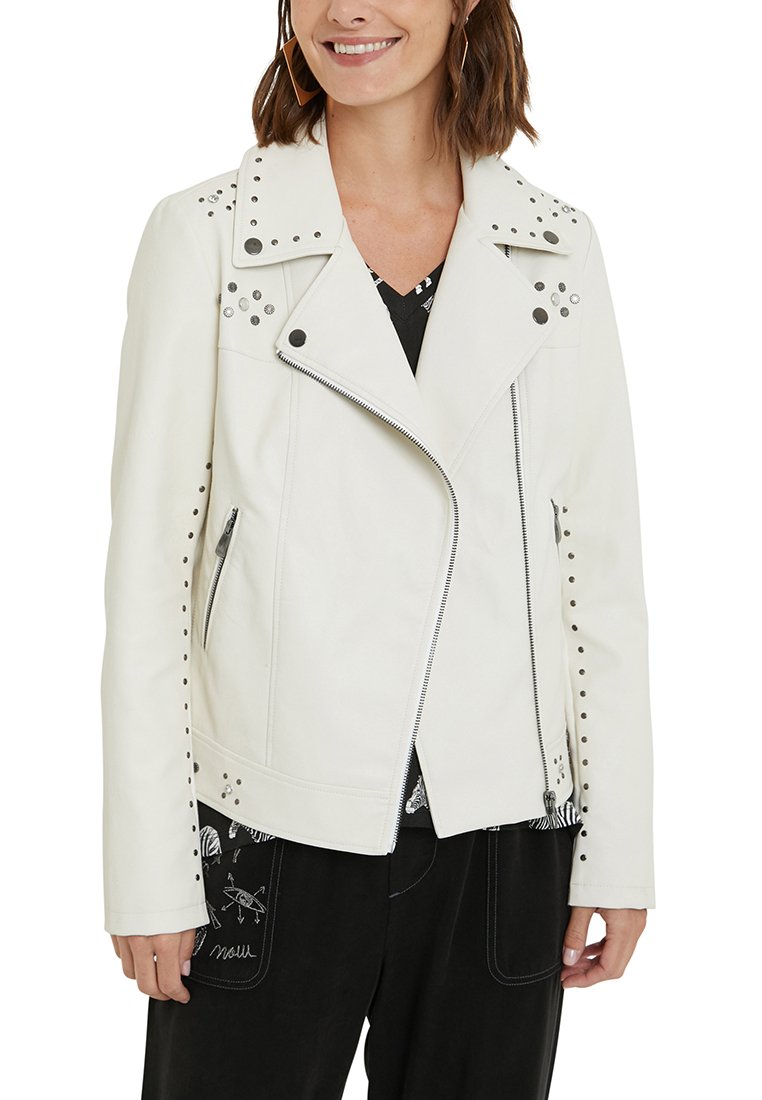 Desigual Imitatieleren jas wit