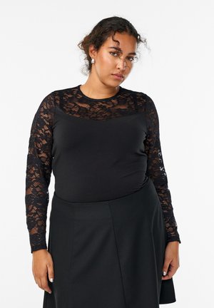 ENG ANLIEGENDER MIT ÄRMELN - Bluse - black