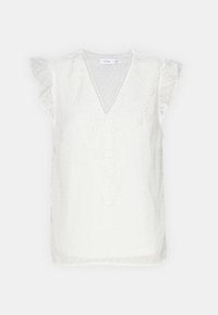 VILA VIFIE DOBBY V NECK - Blouse - snow white