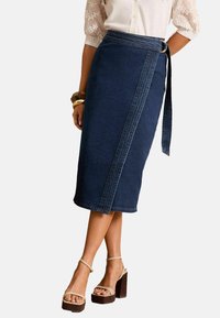 Love & Roses - Wrap skirt - indigo blue Thumbnail Image 1