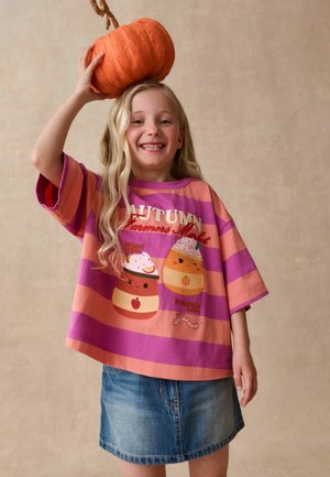 Next, SQUISHMALLOWS OVERSIZED BOXY T-SHIRT - Printtipaita - orange stripe