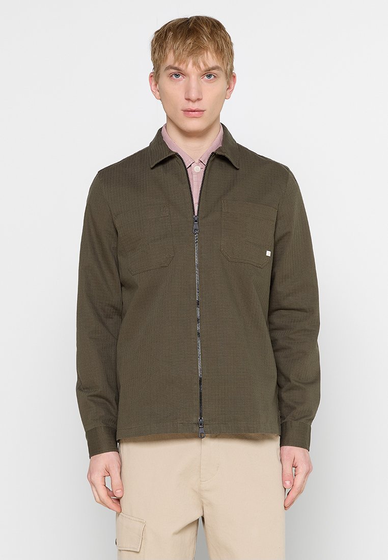 Farah Lichte jas olijfgroen