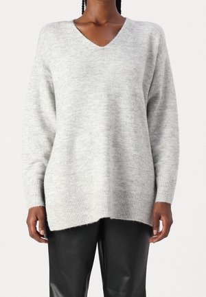 Strickpullover - mottled light grey
