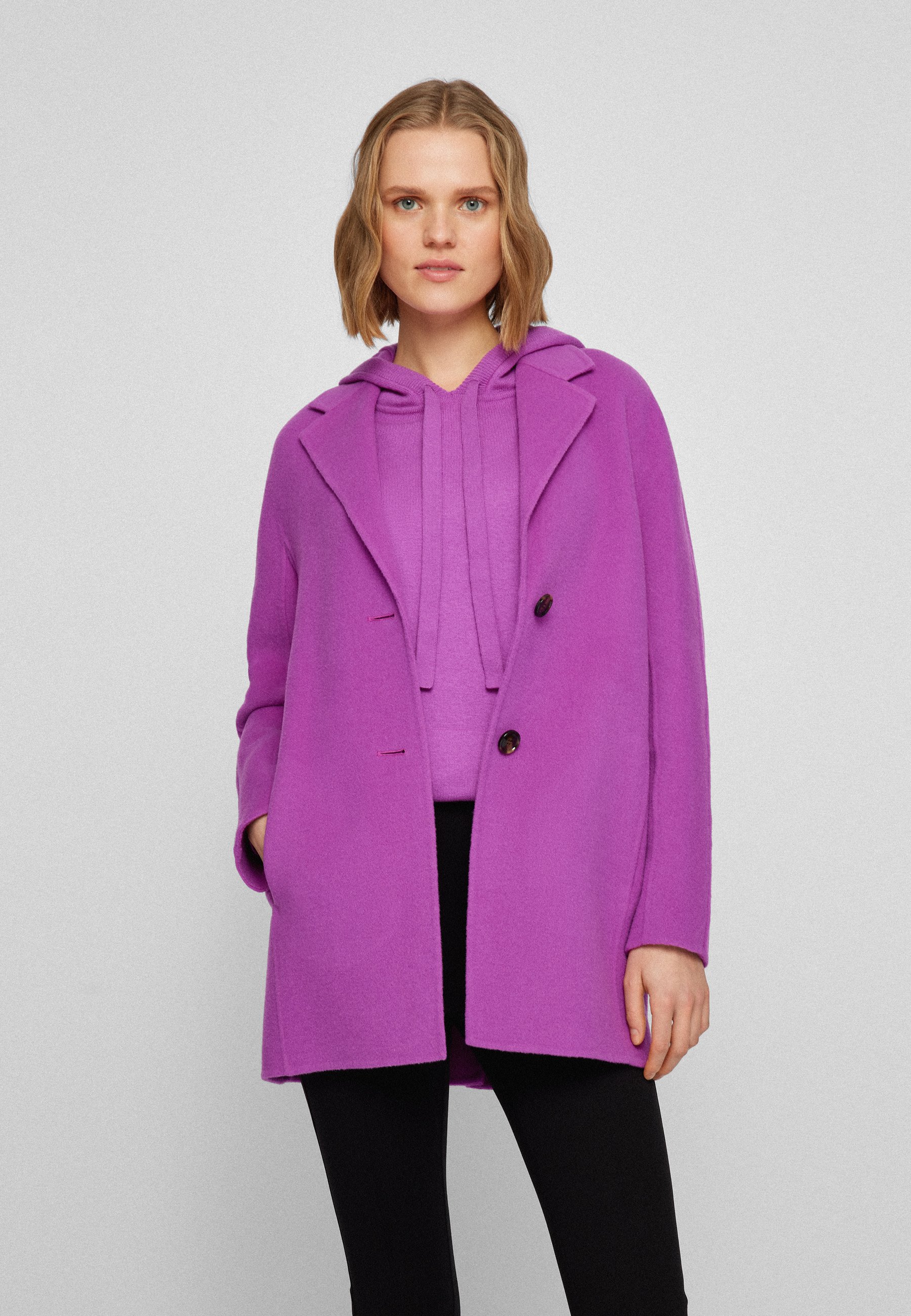 bright purple coat