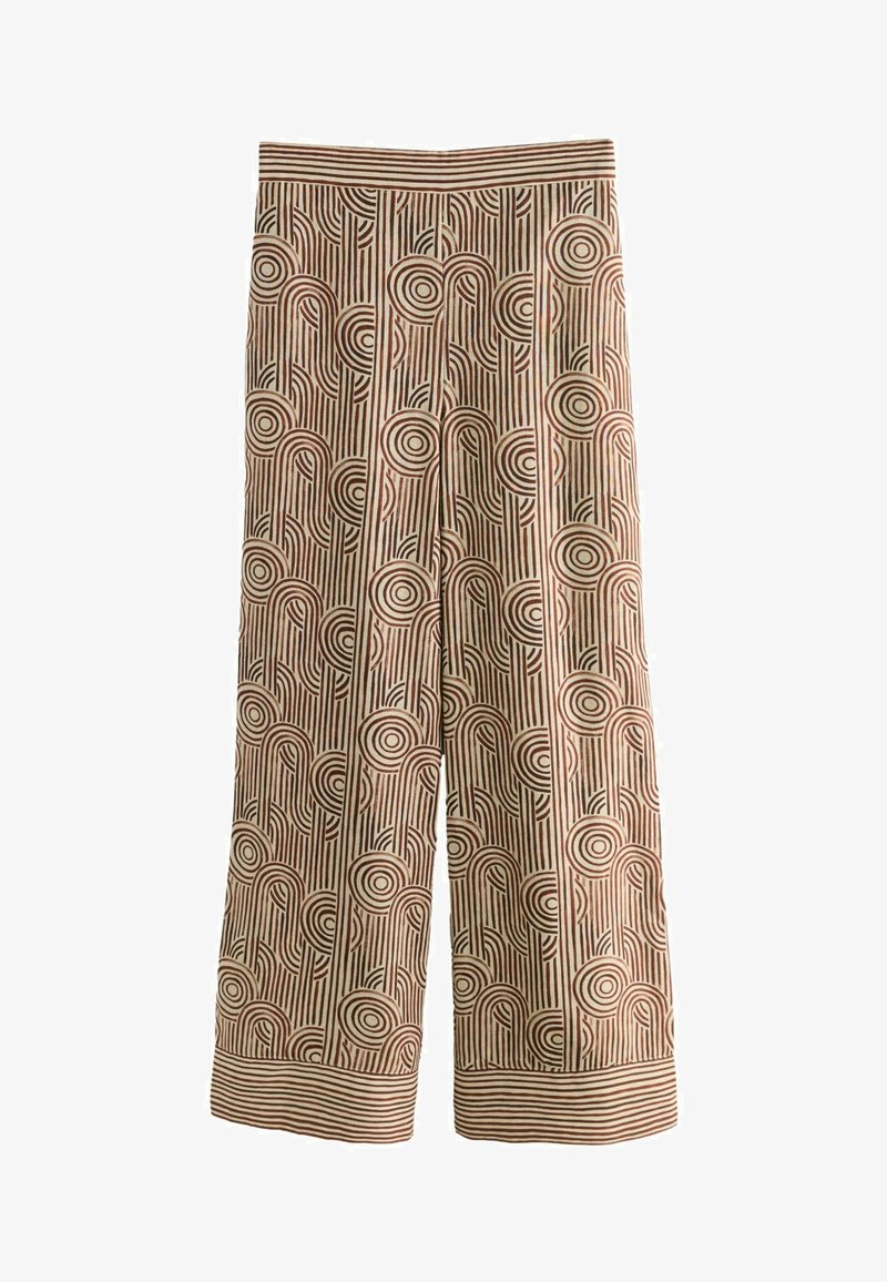 Next REGULAR FIT ELASTICATED BACK WIDE LEG PRINTED - Broek - brown cream