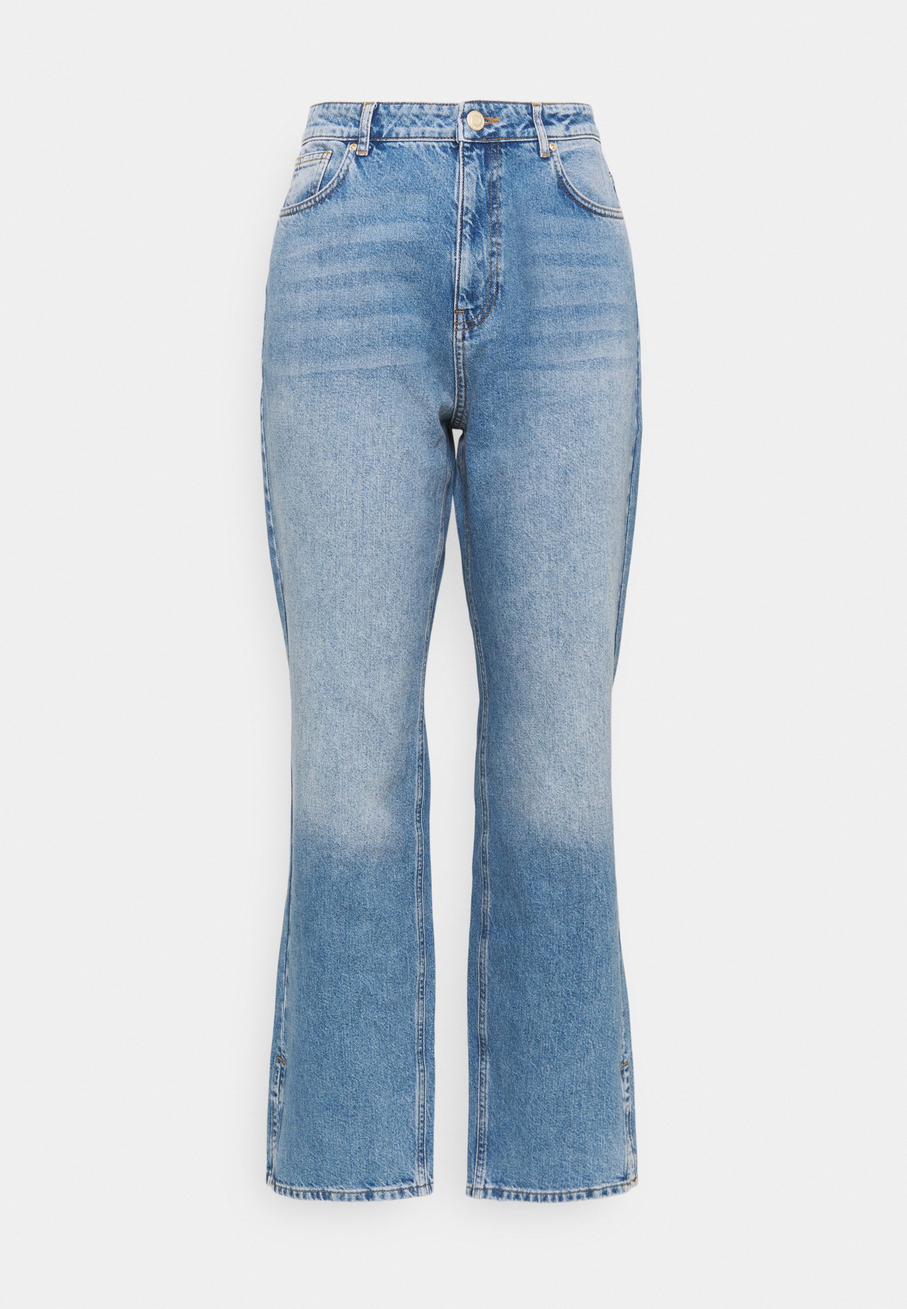 Simply Be SPLIT HEM - Jeans Straight Leg - stone blue denim/stone-blue denim  - Zalando.de