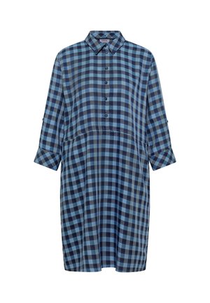 Cecil, KNIELANGES KLEID MIT FEINEM KAROMUSTER - Skjortekjole - easy blue