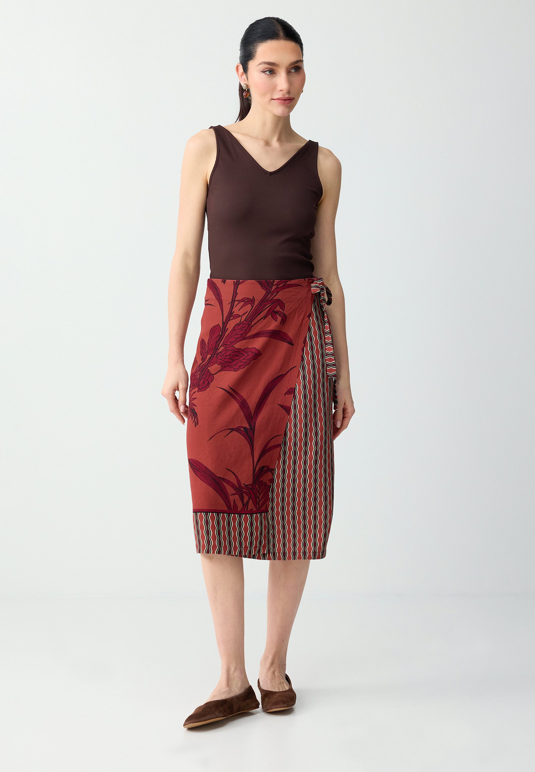 Jimmy Key Wikkelrok - tile red/cognac - Zalando.nl