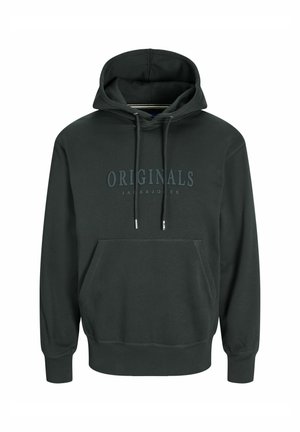 Temnozeleni jopič iz bombažne mešanice, ki ima sprednji kenguru džep, vrvico za zategovanje in napis "ORIGINALS" na prsih.