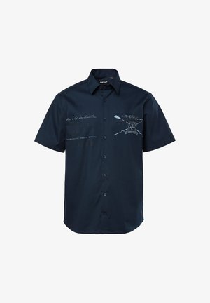 Men Plus, SHIRT, SHORT SLEEVE, KENT COLLAR, PRINT, COMFORT FIT, UP TO 8 XL - Skjorter - navy blue
