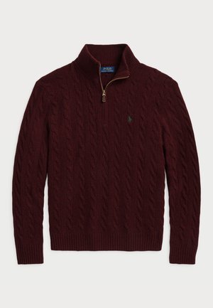 Polo Ralph Lauren CABLE-KNIT WOOL-CASHMERE JUMPER - Stickad tröja - aged wine heather