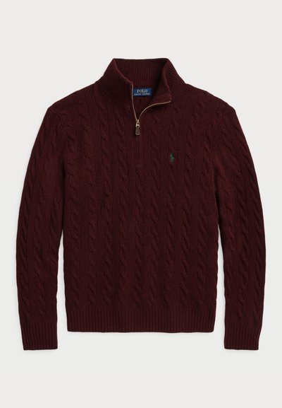 Polo Ralph Lauren CABLE-KNIT WOOL-CASHMERE JUMPER - Pulover - aged wine heather