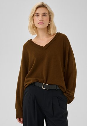My Essential Wardrobe, MWJOLA V-NECK - Pullover - bison
