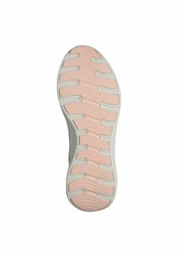 Schuhsohle in Weiß mit pinkfarbenen Akzenten, ausgestattet mit einer strukturierten Oberfläche für besseren Halt und mehreren Rillen für Flexibilität. Größe 37 angegeben.