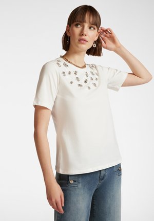 CON RICAMO LIBELLULE - T-shirt con stampa - bianco
