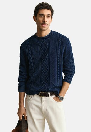 CABLE - Strickpullover - rich navy