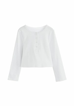 Next, LONG SLEEVE BUTTON TOP - Langærmet T-shirt - white