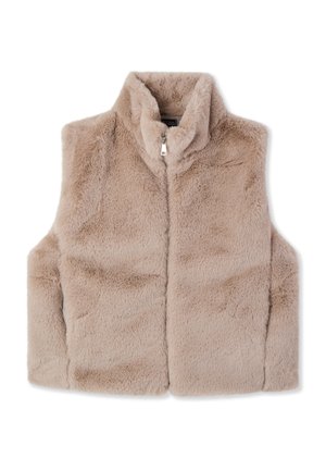 GILET EFFETTO PELO - Smanicato - beige
