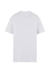 Kortærmet T-shirt i almindelig hvid bomuld. Har rund halsudskæring og en afslappet pasform med en glat tekstur; ingen synlige logoer eller mønstre.