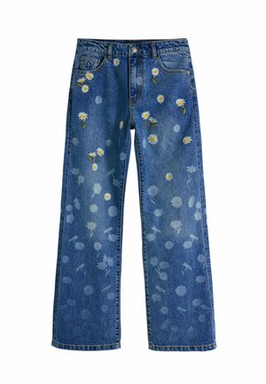 Desigual WITH DAISIES - Straight leg jeans - blue