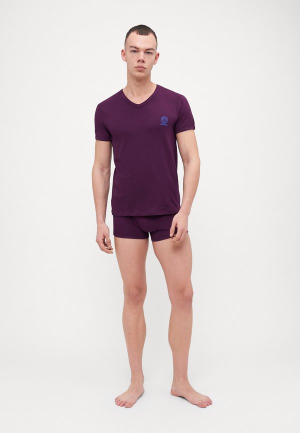 SHORT SLEEVES V NECK TOPEKA NEW LOGO - Undershirt - dark aubergine3