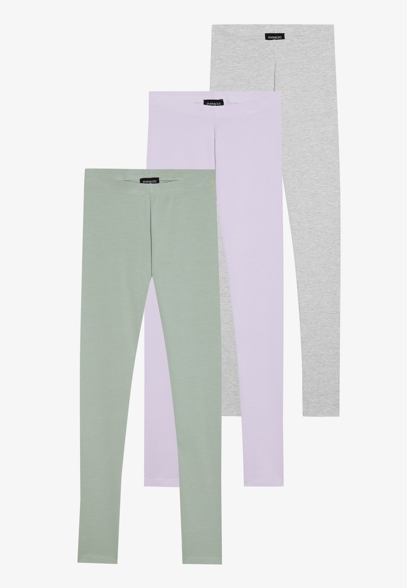 Even&Odd 3 PACK - Leggings - lilac/green/light grey marl/syren - Zalando.dk