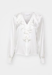 VIVINA  V NECK FRILL - Pusero - cloud dancer