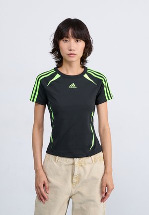TEAMGEIST TEE - Marškinėliai su spaudiniu - black/signal green