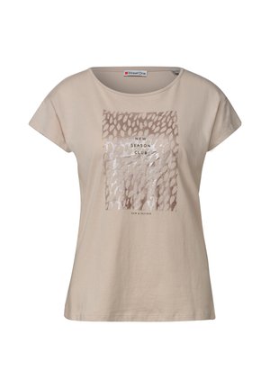 Street One, T-SHIRT MIT RUNDHALS UND FOLIENDETAILS - Print T-shirt - clay sand