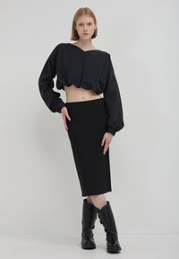 Calliope FENTE DANS LE DOS - Gonna a tubino - noir