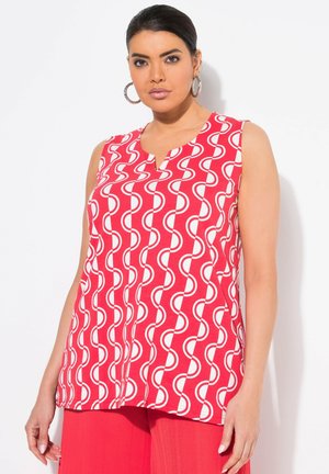 GEOMETRIC WAVE SPLIT NECK - Top - neon red