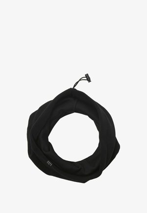 Sort fleece halsvarmer med et tubing-design og justerbar snor. Blød tekstur med en minimal logo detalje.